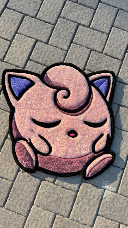 Jigglypuff Inspired Rug | Handmade Tufted Pokémon Style Rug (2–4ft)