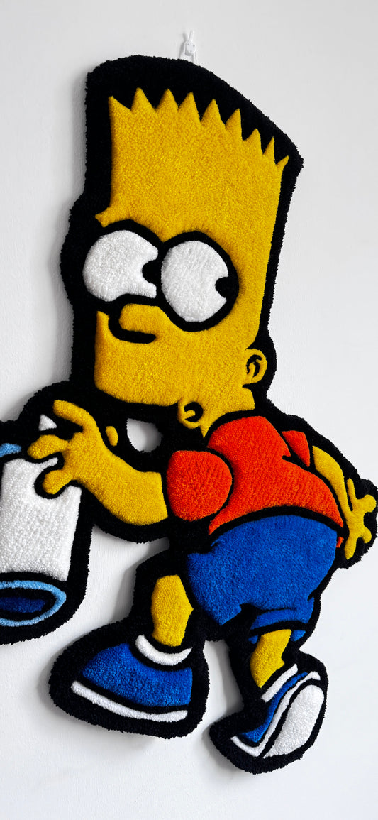 Bart Simpson Inspired Cartoon Rug – Handmade Tufted Nostalgia Character Rug (2ft, 3ft, 4ft)