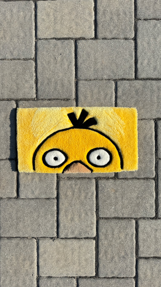 Psyduck Inspired Keyboard Wrist Rest – Handmade Pokémon Style Tufted Desk Mat | Gaming Desk Accessory, Kawaii Office & PC Setup Decor