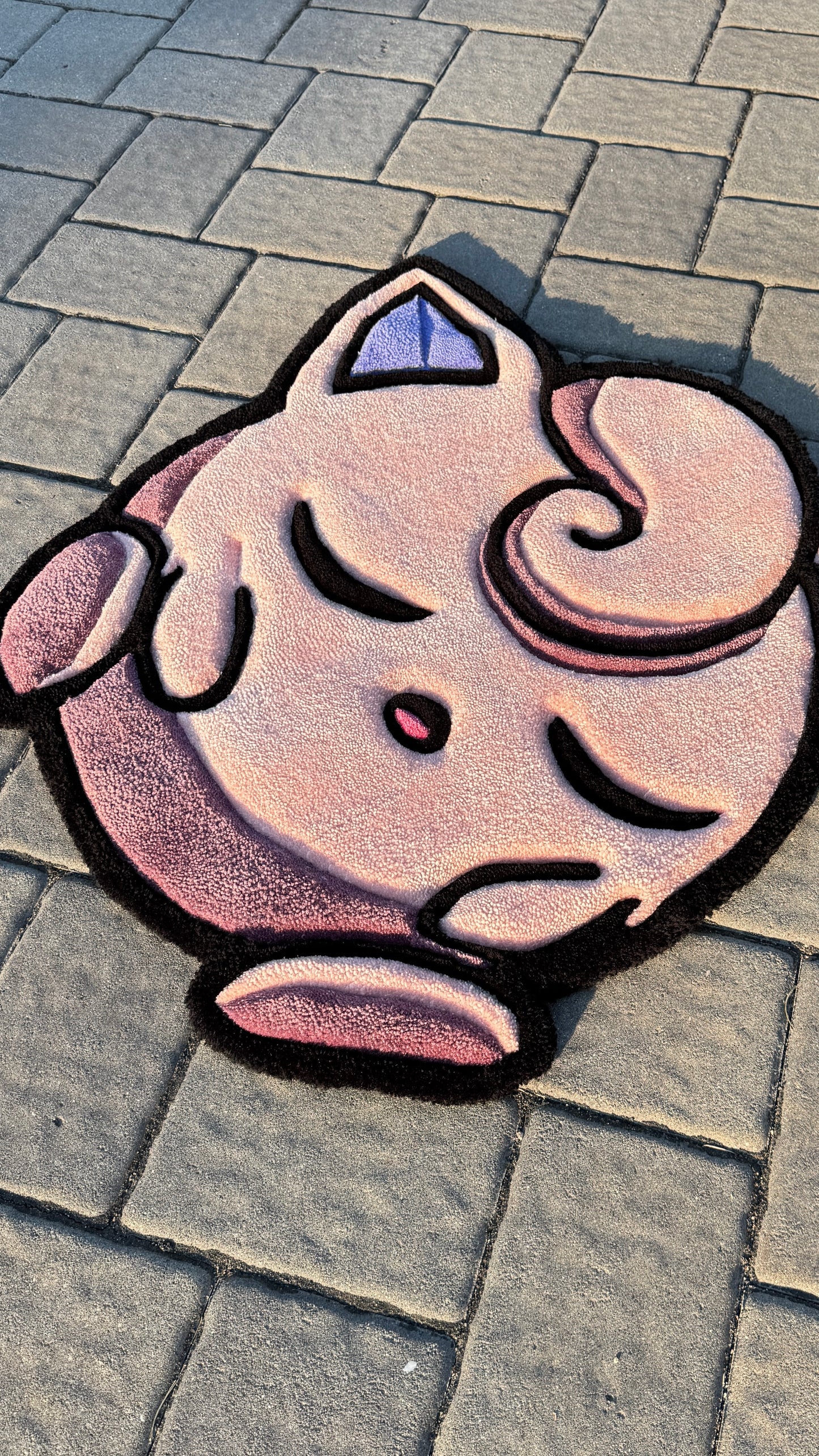 Jigglypuff Inspired Rug | Handmade Tufted Pokémon Style Rug (2–4ft)