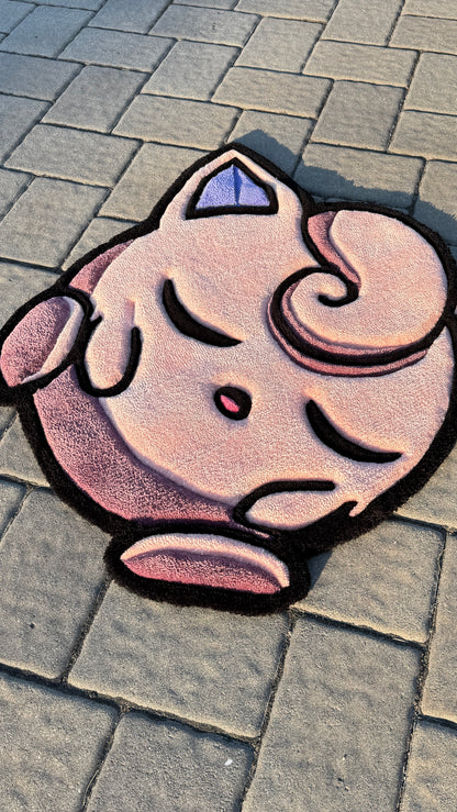 Jigglypuff Inspired Rug | Handmade Tufted Pokémon Style Rug (2–4ft)