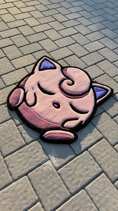 Jigglypuff Inspired Rug | Handmade Tufted Pokémon Style Rug (2–4ft)