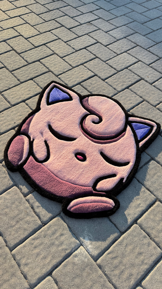 Jigglypuff Inspired Rug | Handmade Tufted Pokémon Style Rug (2–4ft)