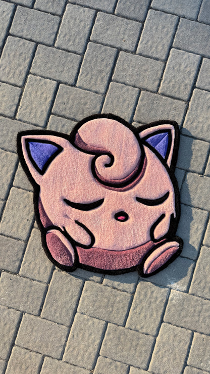 Jigglypuff Inspired Rug | Handmade Tufted Pokémon Style Rug (2–4ft)