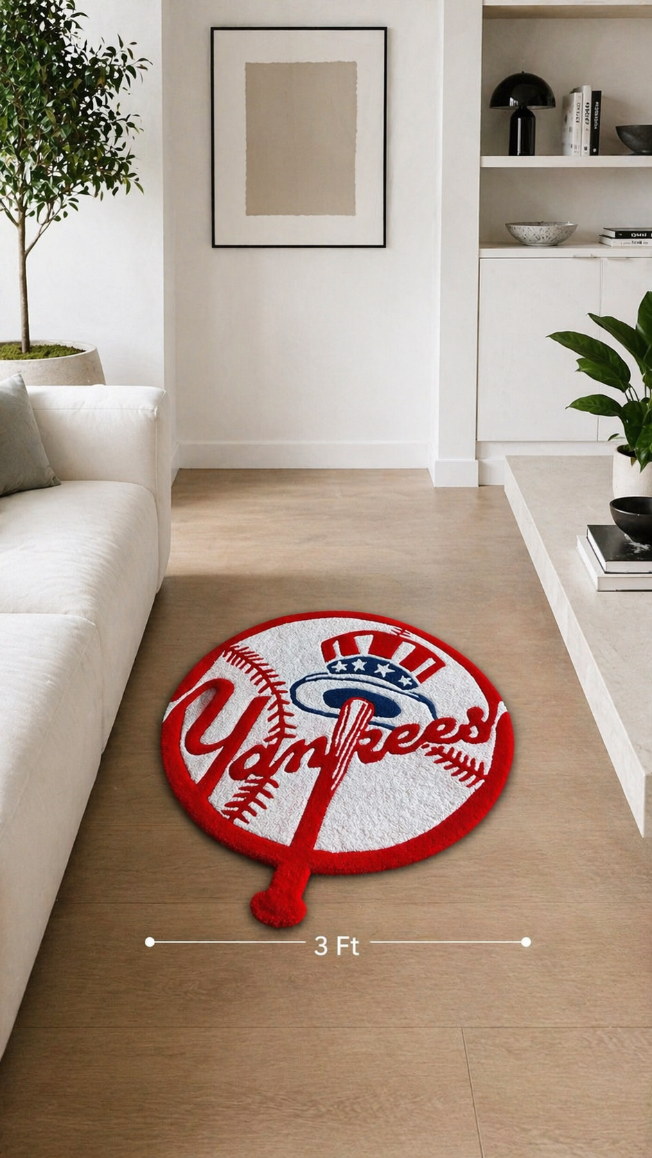 New York Baseball Heritage Rug – Handmade Tufted Sports Rug (3ft, 4ft)