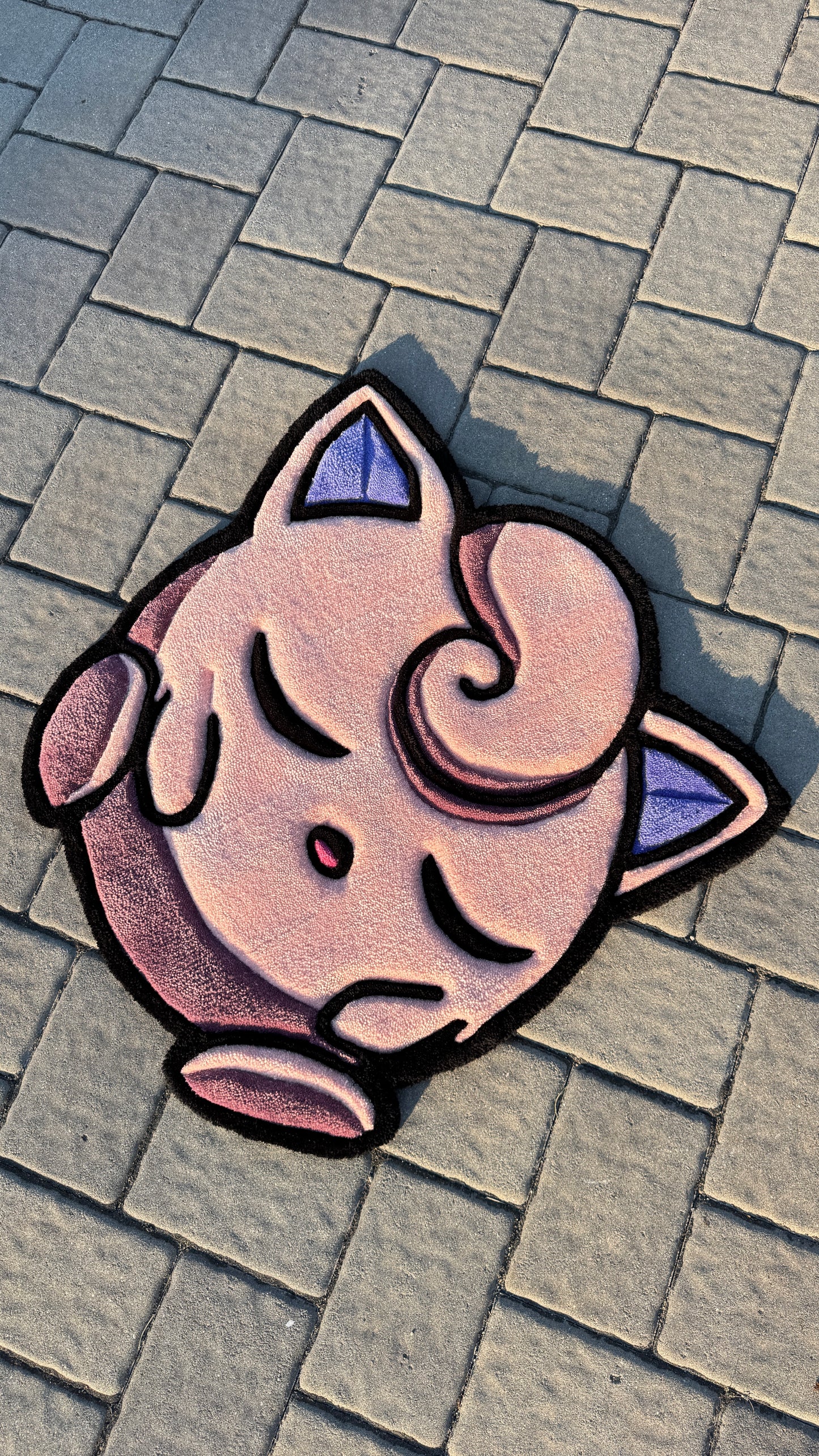Jigglypuff Inspired Rug | Handmade Tufted Pokémon Style Rug (2–4ft)