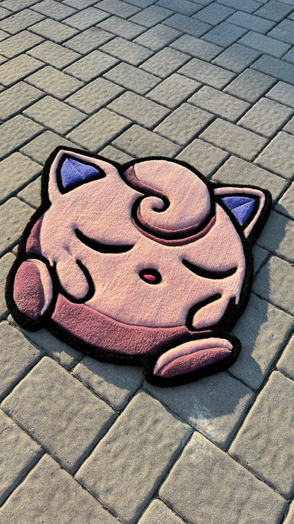 Jigglypuff Inspired Rug | Handmade Tufted Pokémon Style Rug (2–4ft)
