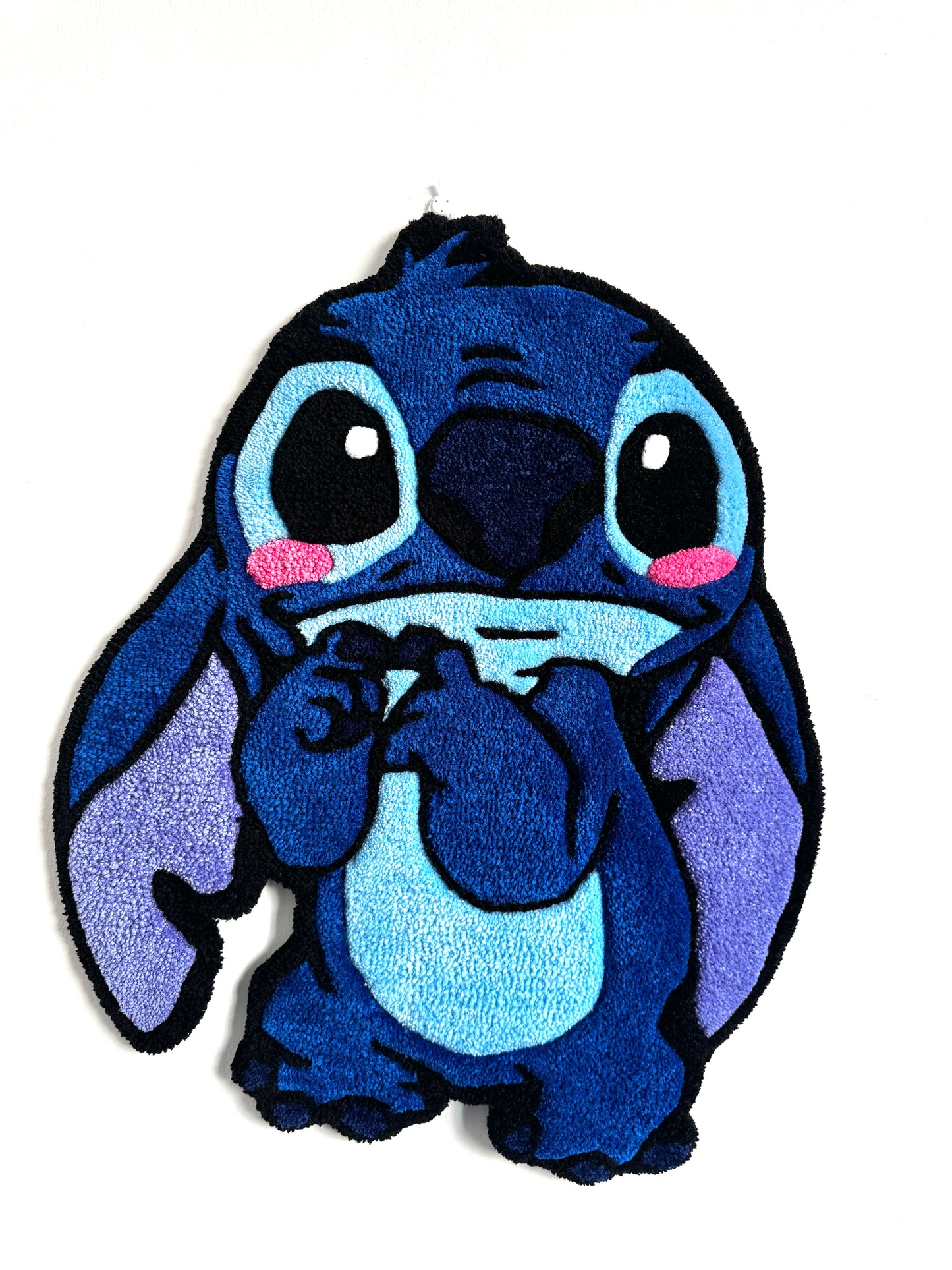 Blue Alien Cartoon Rug (Stitch Inspired) – Handmade Tufted Cute Character Rug (2ft, 3ft, 4ft)
