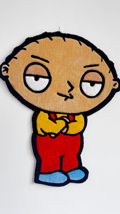 Stewie Inspired Cartoon Rug – Handmade Tufted Nostalgia Character Rug (2ft, 3ft, 4ft)