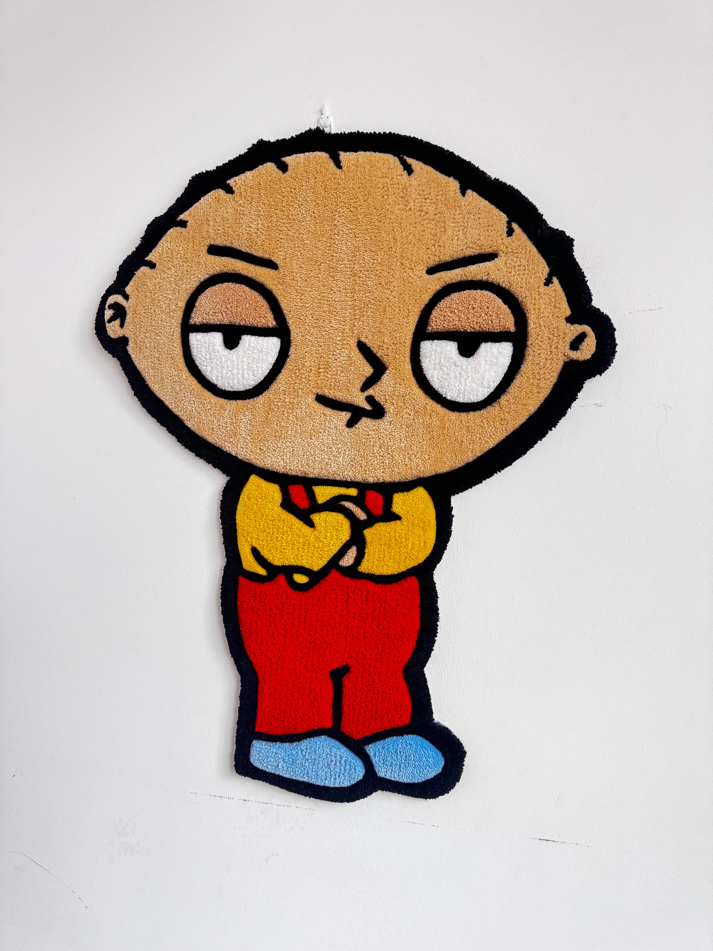 Stewie Inspired Cartoon Rug – Handmade Tufted Nostalgia Character Rug (2ft, 3ft, 4ft)