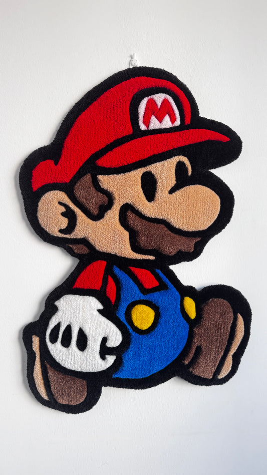 Super Mario Inspired Cartoon Rug – Handmade Tufted Nostalgia Character Rug (2ft, 3ft, 4ft)